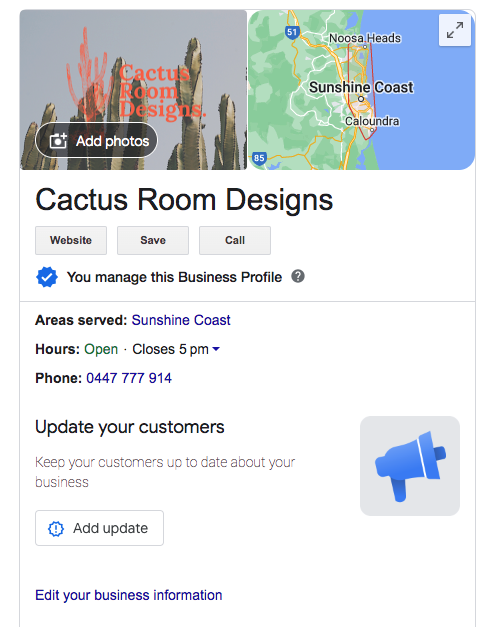 Cactus Room Designs Google Business profile